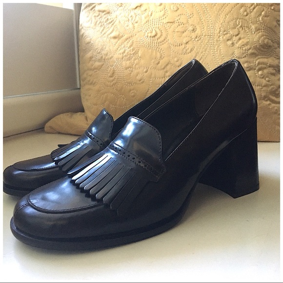 Coach Shoes - COACH BLOCK HEELED KILTIE LOAFERS